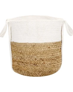 Hot Beliani Set di 2 cestini BELLPAT Iuta Naturale Bianco Beige Naturale