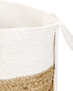 Hot Beliani Set di 2 cestini BELLPAT Iuta Naturale Bianco Beige Naturale