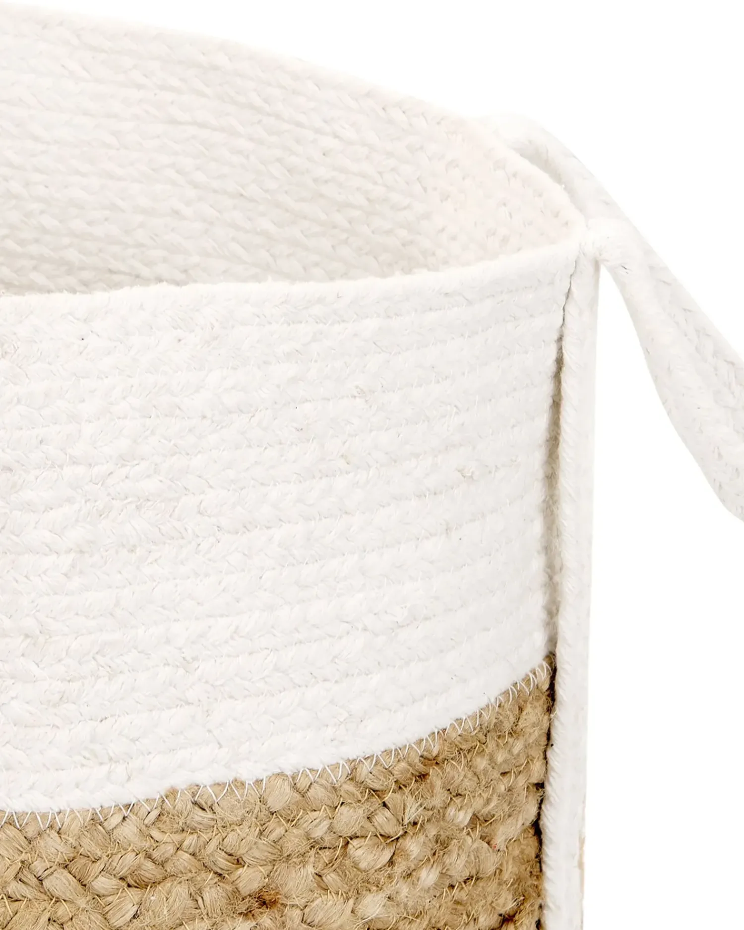 Hot Beliani Set di 2 cestini BELLPAT Iuta Naturale Bianco Beige Naturale