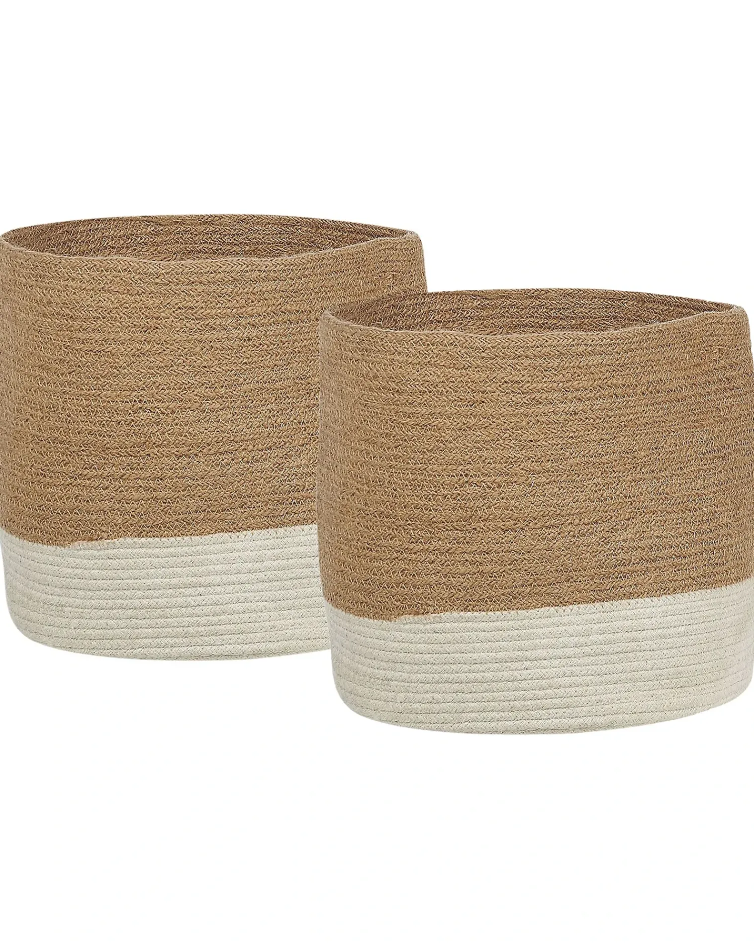 Hot Beliani Set di 2 cestini BULANIK Iuta Bianco Beige Bianco Naturale