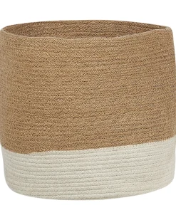 Hot Beliani Set di 2 cestini BULANIK Iuta Bianco Beige Bianco Naturale
