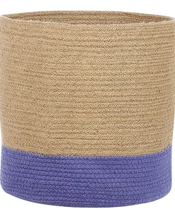 Discount Beliani Set di 2 cestini BULANIK Iuta Viola Beige Naturale Viola