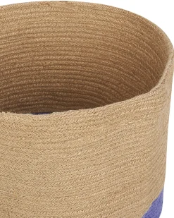 Discount Beliani Set di 2 cestini BULANIK Iuta Viola Beige Naturale Viola