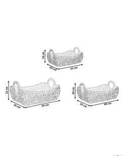 Beliani Set di 3 cestini CAMPHA Vimini Naturale