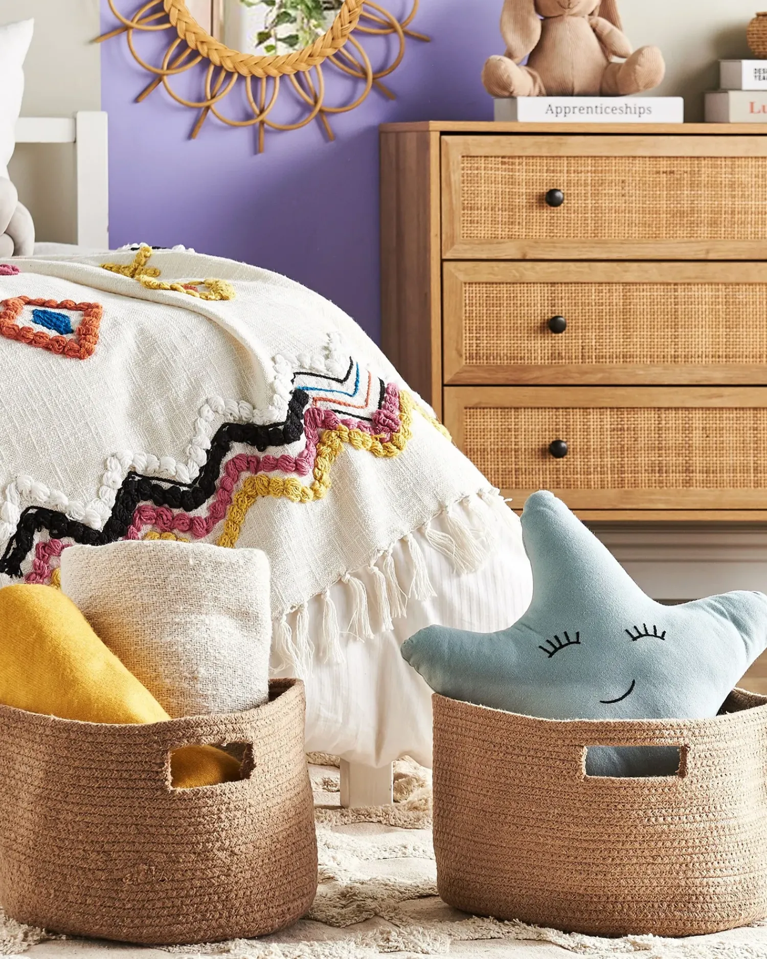 Online Beliani Set di 2 cestini CHINIOT Cotone Naturale Beige Naturale