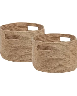 Online Beliani Set di 2 cestini CHINIOT Cotone Naturale Beige Naturale