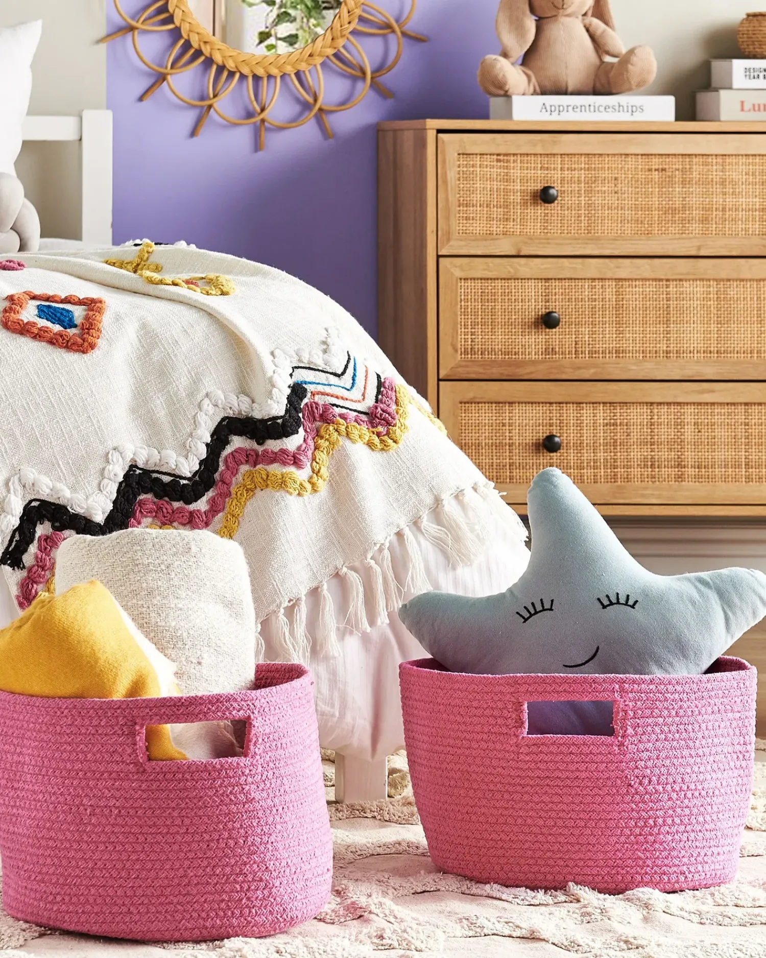 Sale Beliani Set di 2 cestini CHINIOT Cotone Fucsia Rosa