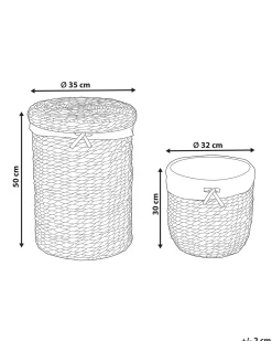 Sale Beliani Set di 2 cestini DANANG Vimini Naturale 31/61 L Beige Naturale