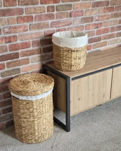 Sale Beliani Set di 2 cestini DANANG Vimini Naturale 31/61 L Beige Naturale