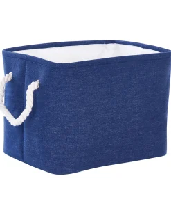 Hot Beliani Set di 3 cestini DARQAB Cotone Blu marino Bianco Blu