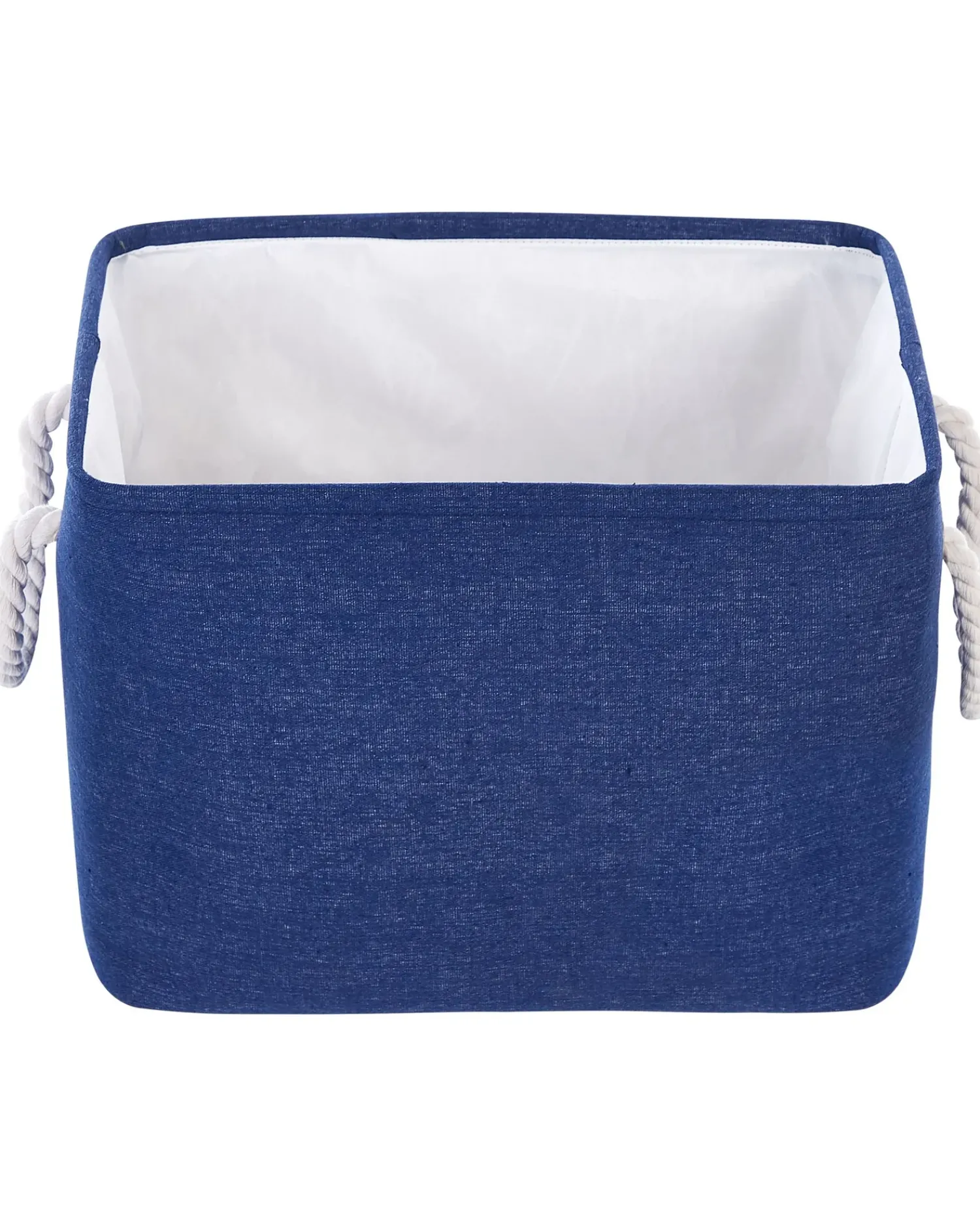 Hot Beliani Set di 3 cestini DARQAB Cotone Blu marino Bianco Blu