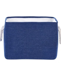 Hot Beliani Set di 3 cestini DARQAB Cotone Blu marino Bianco Blu