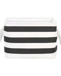 Sale Beliani Set di 3 cestini DARQAB Cotone Nero/Bianco Bianco Nero