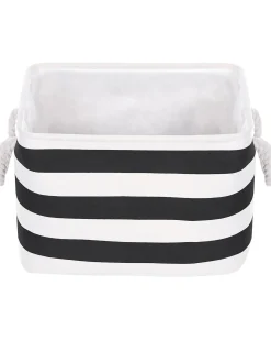 Sale Beliani Set di 3 cestini DARQAB Cotone Nero/Bianco Bianco Nero