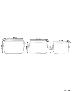 Sale Beliani Set di 3 cestini DARQAB Cotone Nero/Bianco Bianco Nero