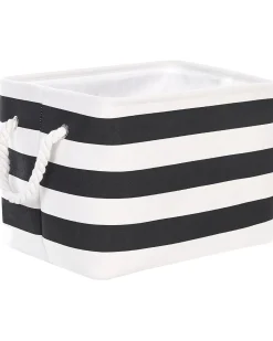 Sale Beliani Set di 3 cestini DARQAB Cotone Nero/Bianco Bianco Nero