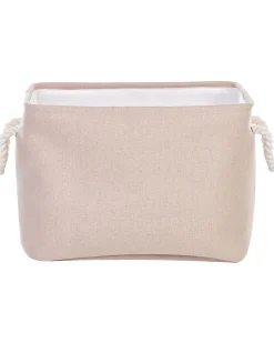 Sale Beliani Set di 3 cestini DARQAB Cotone Tortora Beige Bianco