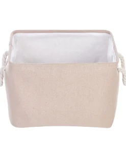 Sale Beliani Set di 3 cestini DARQAB Cotone Tortora Beige Bianco
