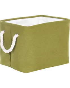 Best Beliani Set di 3 cestini DARQAB Cotone Verde oliva Bianco Verde