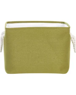 Best Beliani Set di 3 cestini DARQAB Cotone Verde oliva Bianco Verde