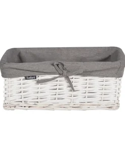 Best Beliani Set di 5 cestini ELLA Legno di salice Bianco 50/86 L Bianco Grigio