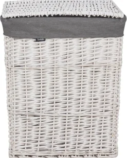 Best Beliani Set di 5 cestini ELLA Legno di salice Bianco 50/86 L Bianco Grigio