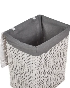 Best Beliani Set di 5 cestini ELLA Legno di salice Bianco 50/86 L Bianco Grigio