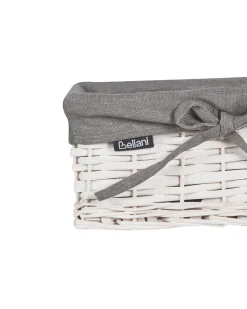 Best Beliani Set di 5 cestini ELLA Legno di salice Bianco 50/86 L Bianco Grigio