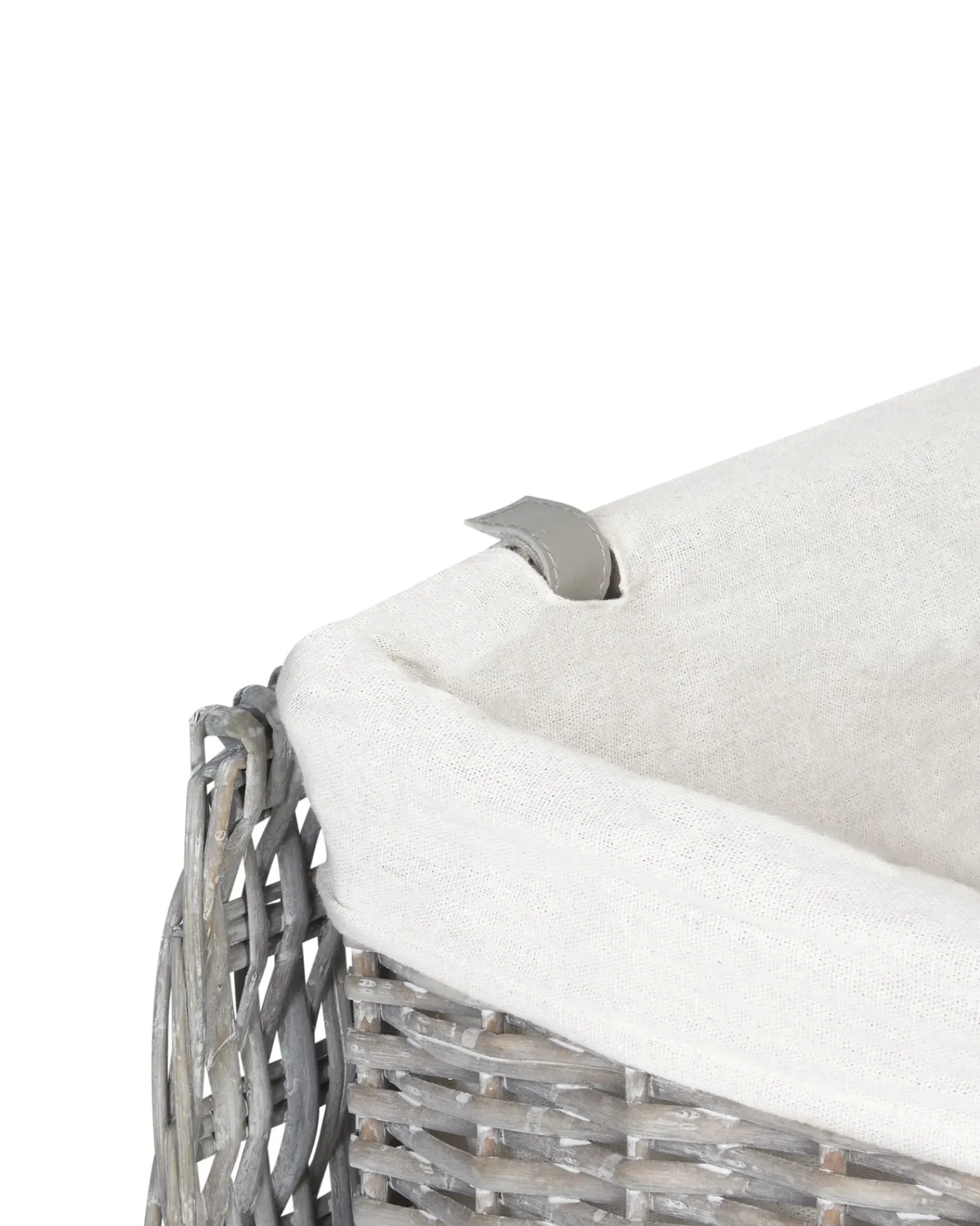 Online Beliani Set di 5 cestini ELLA Legno di salice Grigio 50/86 L Bianco Grigio