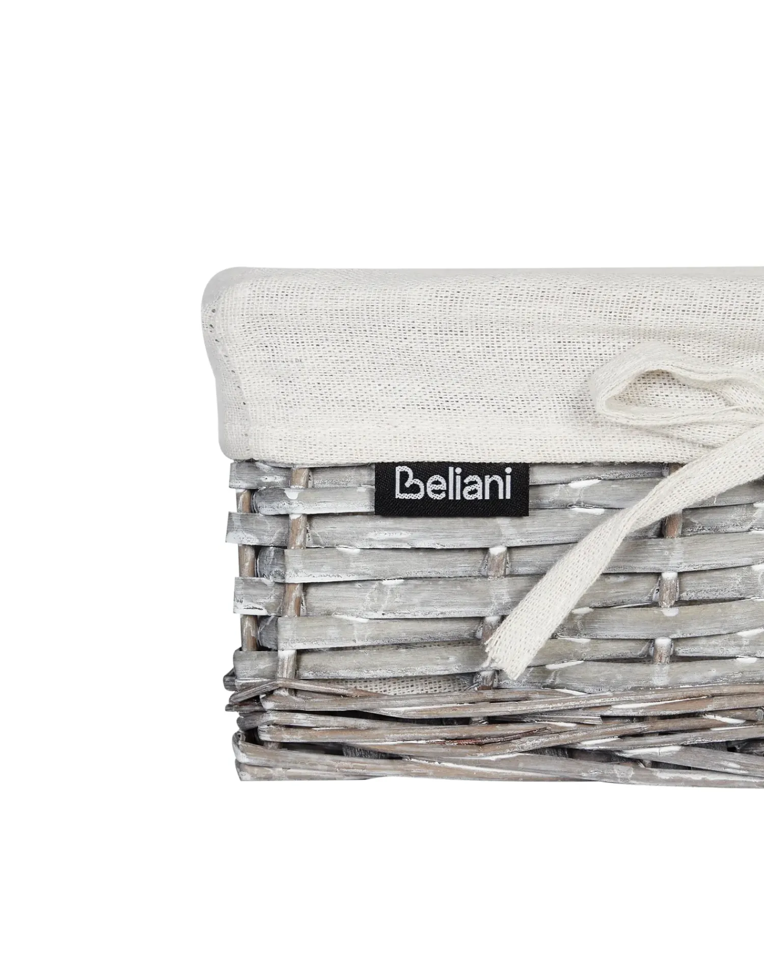 Online Beliani Set di 5 cestini ELLA Legno di salice Grigio 50/86 L Bianco Grigio