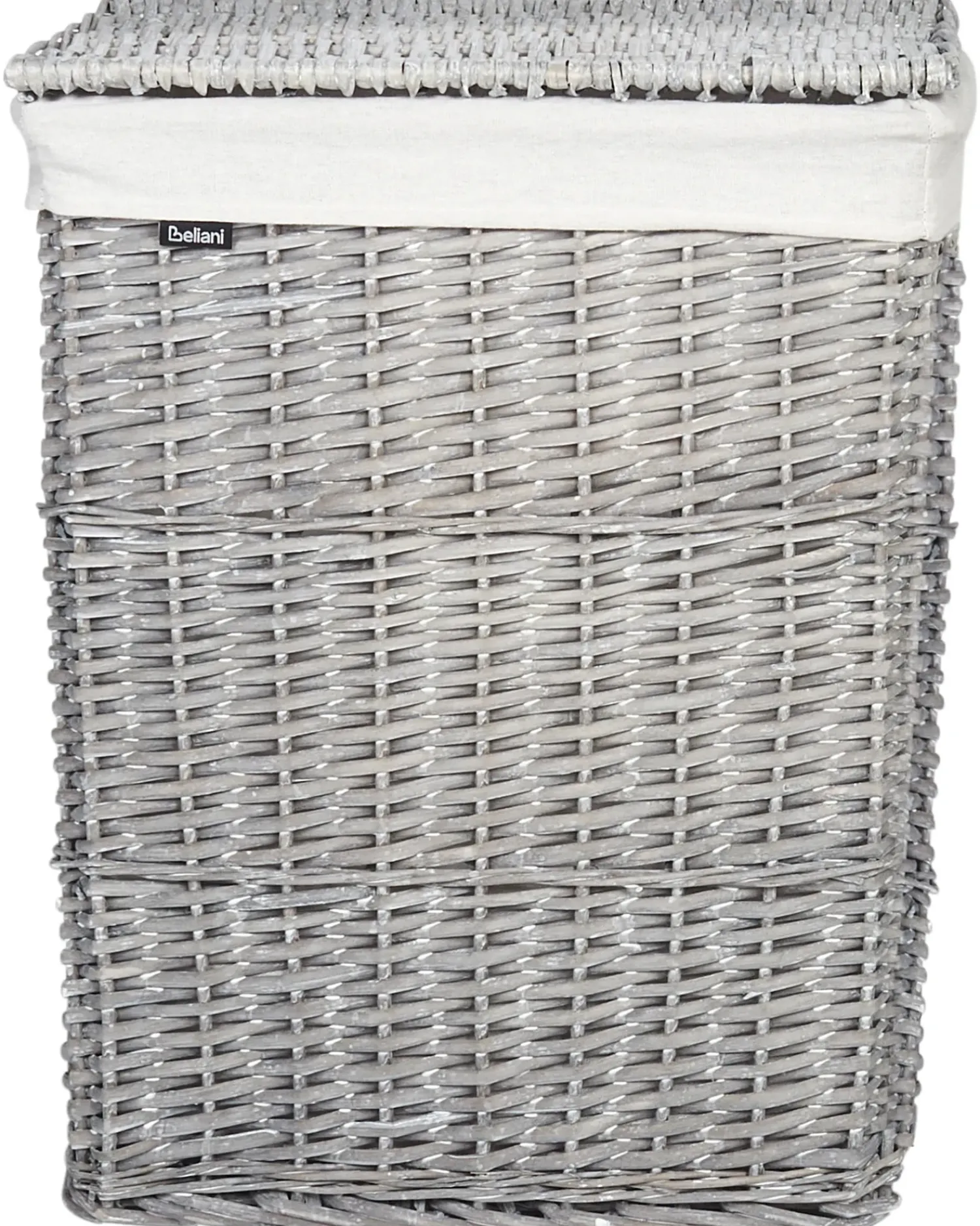 Online Beliani Set di 5 cestini ELLA Legno di salice Grigio 50/86 L Bianco Grigio