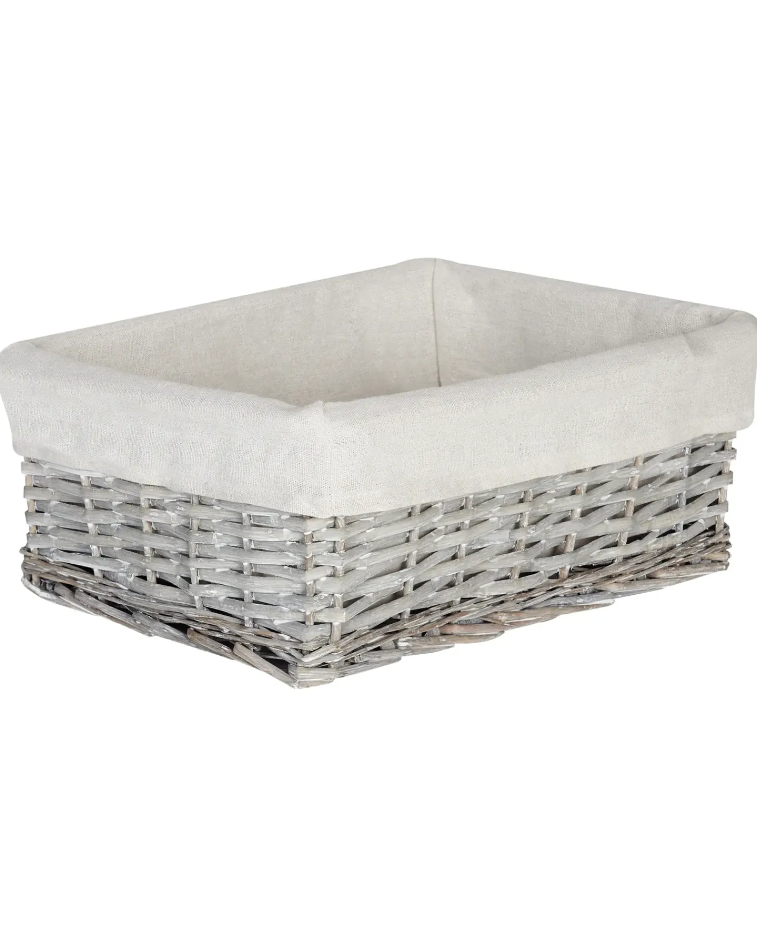 Online Beliani Set di 5 cestini ELLA Legno di salice Grigio 50/86 L Bianco Grigio