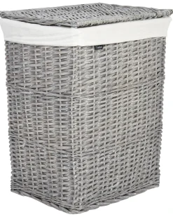 Online Beliani Set di 5 cestini ELLA Legno di salice Grigio 50/86 L Bianco Grigio