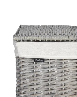 Online Beliani Set di 5 cestini ELLA Legno di salice Grigio 50/86 L Bianco Grigio