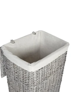 Online Beliani Set di 5 cestini ELLA Legno di salice Grigio 50/86 L Bianco Grigio