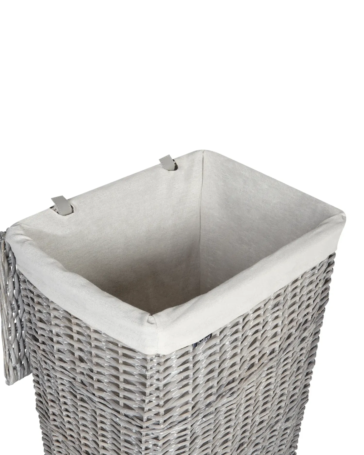 Online Beliani Set di 5 cestini ELLA Legno di salice Grigio 50/86 L Bianco Grigio
