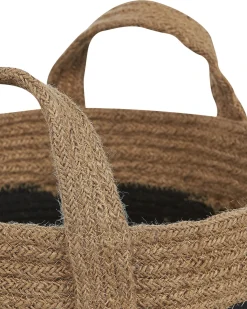 Beliani Set di 2 cestini GEREDE Iuta Naturale Beige Nero