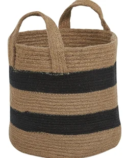 Beliani Set di 2 cestini GEREDE Iuta Naturale Beige Nero