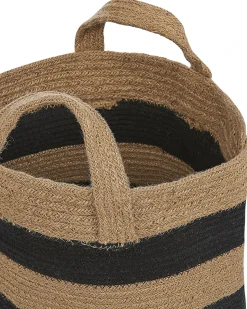 Beliani Set di 2 cestini GEREDE Iuta Naturale Beige Nero
