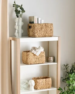 Best Beliani Set di 3 cestini HANOI Vimini Naturale Beige Naturale