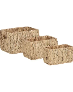 Best Beliani Set di 3 cestini HANOI Vimini Naturale Beige Naturale
