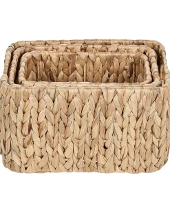 Best Beliani Set di 3 cestini HANOI Vimini Naturale Beige Naturale