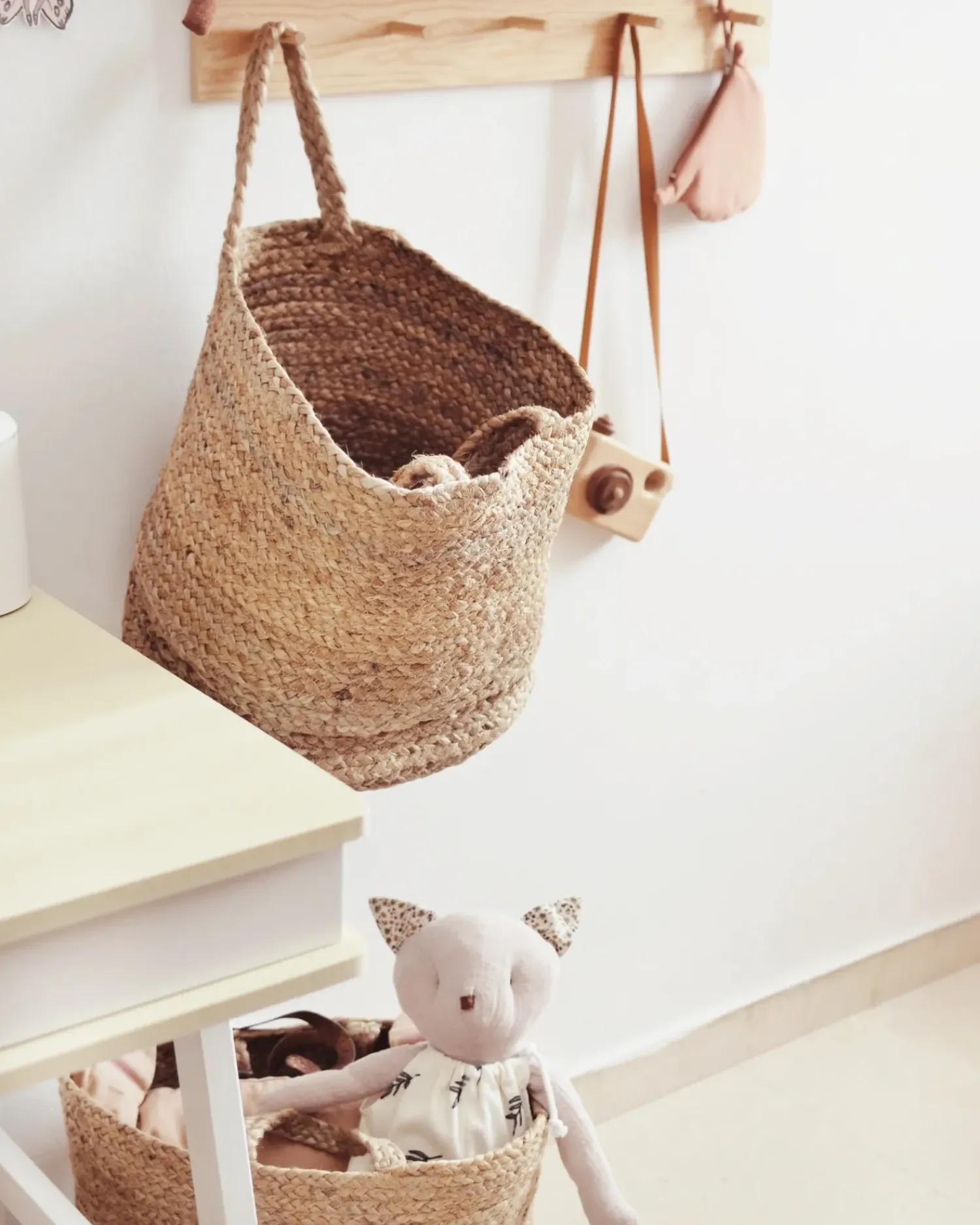 Hot Beliani Set di 2 cestini KAELLA Iuta sabbia Beige