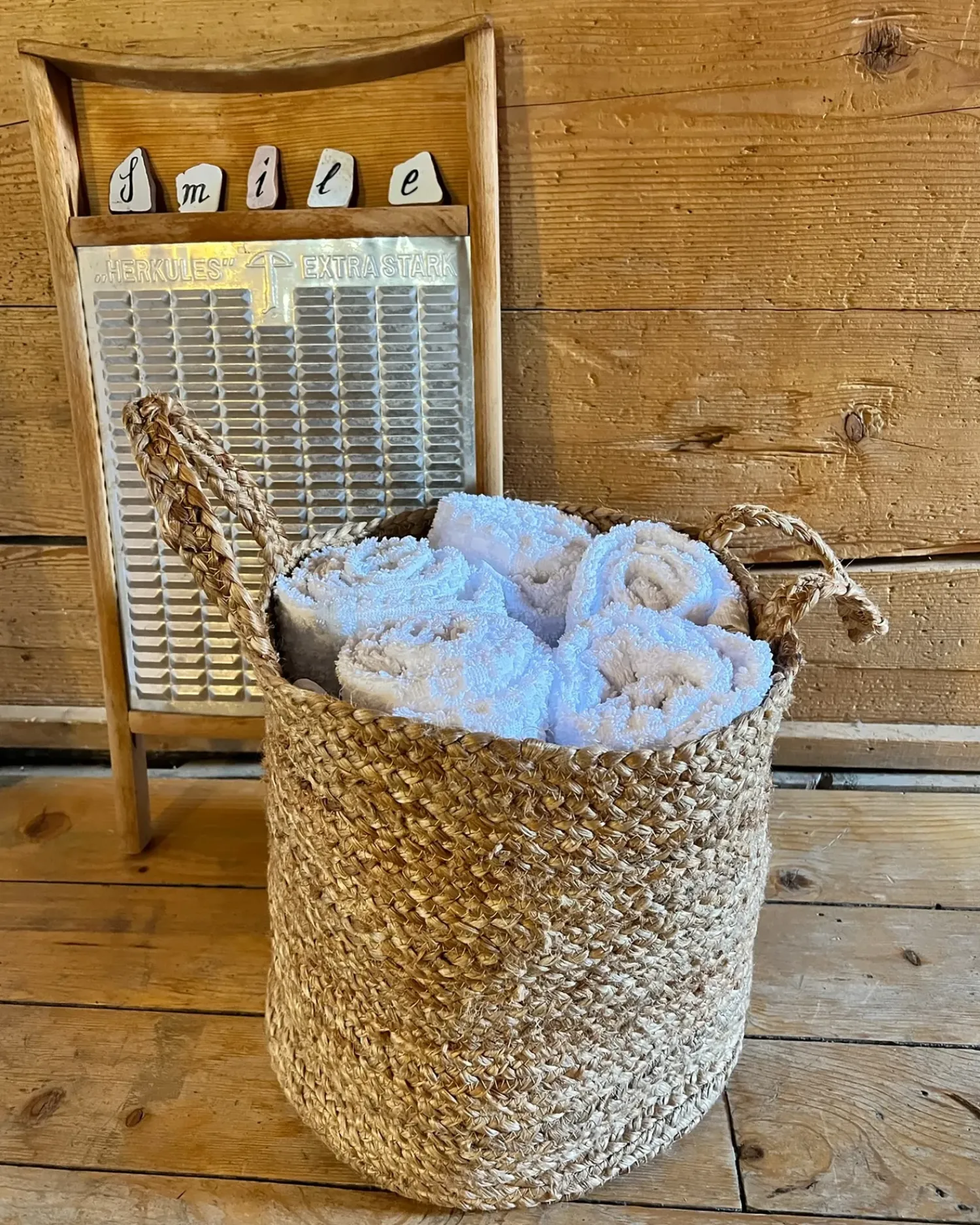 Hot Beliani Set di 2 cestini KAELLA Iuta sabbia Beige