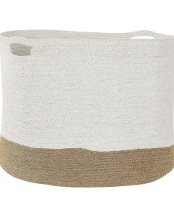 Outlet Beliani Set di 2 cestini KAHAN Cotone Bianco Beige Bianco