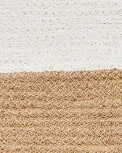 Outlet Beliani Set di 2 cestini KAHAN Cotone Bianco Beige Bianco