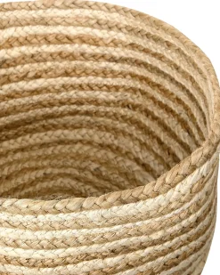 Online Beliani Set di 3 cestini KAHU Iuta Naturale Beige Naturale