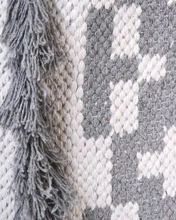 New Beliani Set di 2 cestini KALAI Cotone Grigio Bianco Grigio