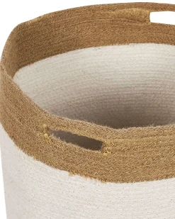 Hot Beliani Set di 2 cestini KARDH Cotone Bianco Beige Bianco