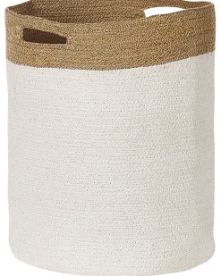 Hot Beliani Set di 2 cestini KARDH Cotone Bianco Beige Bianco